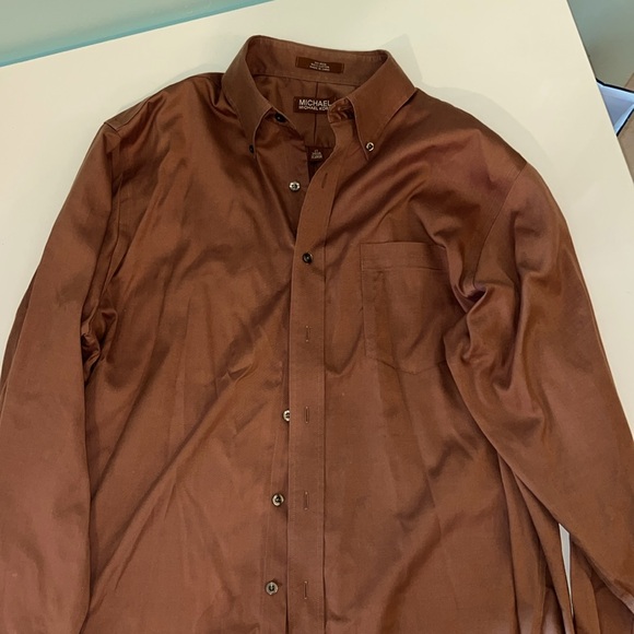 MICHAEL Michael Kors Other - Michael Michael Kors Men’s Cinnamon Brown Button Down Long Sleeve Shirt, XL